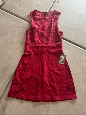 Express Girls' Burgundy Lace Bodice Skater Dress
